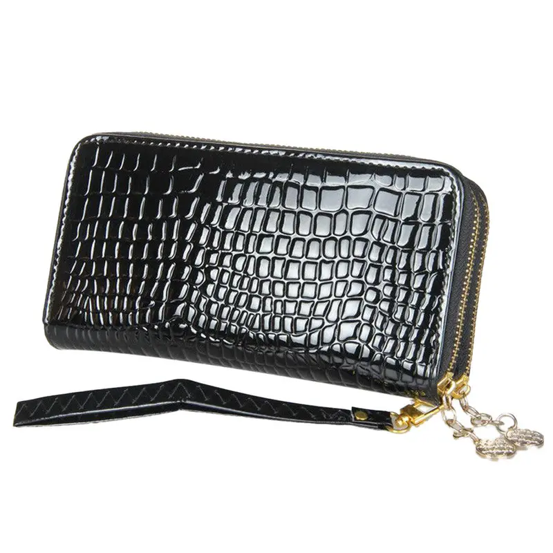 Goforward Multi-Purpose Alligator Pattern Clutch Two Zipper Wallet 1