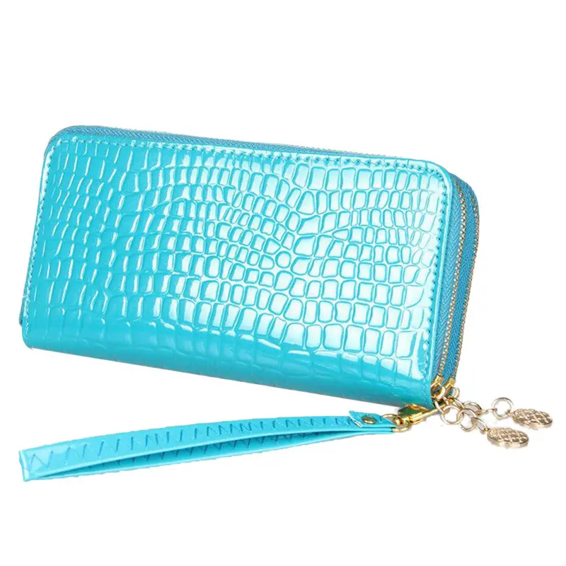Goforward Multi-Purpose Alligator Pattern Clutch Two Zipper Wallet 2