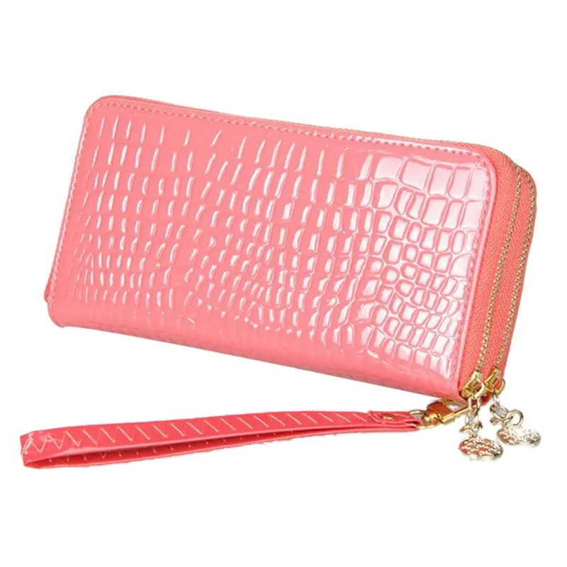 Goforward Multi-Purpose Alligator Pattern Clutch Two Zipper Wallet 4
