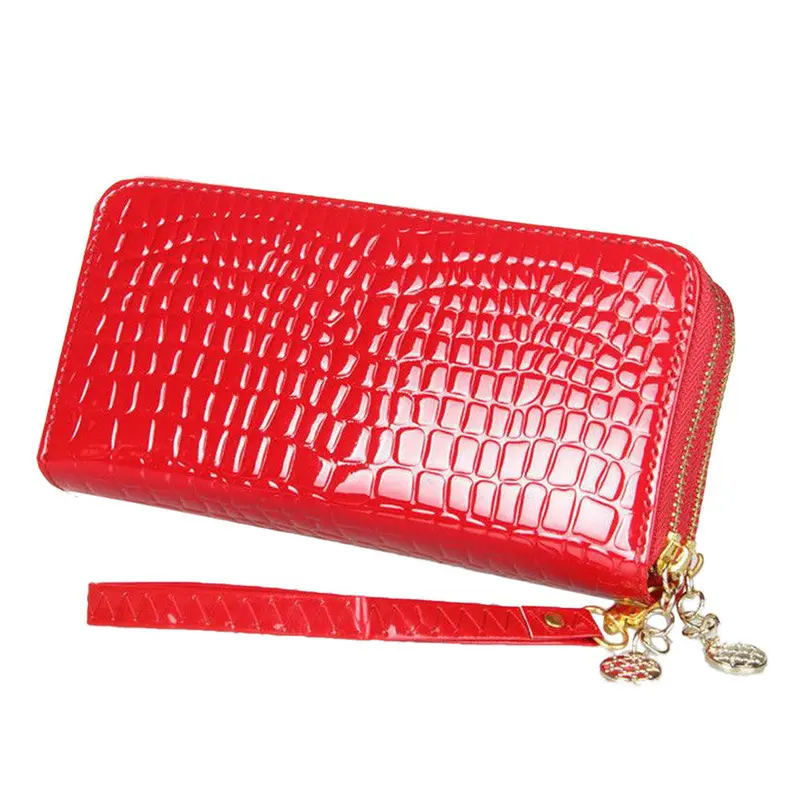 Goforward Multi-Purpose Alligator Pattern Clutch Two Zipper Wallet 5