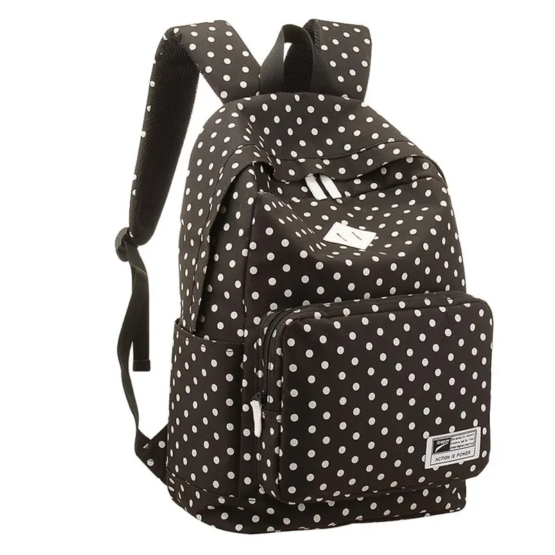 Goforward National Trend Canvas Dot Backpack Women Lightweight Casual Daypack Travel Bags Schoolbag Backpacks Mochila 1