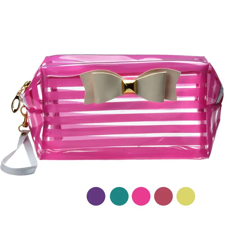 Goforward Pvc Bow Waterproof H Travel Cosmetic Bag Makeup Storage Bags 1