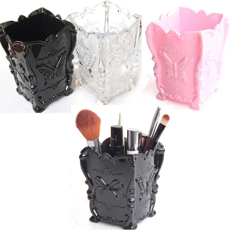 Goforward Retro Acrylic Makeup Cosmetic Storage Box Case Brush Pen Pencil Holder 1