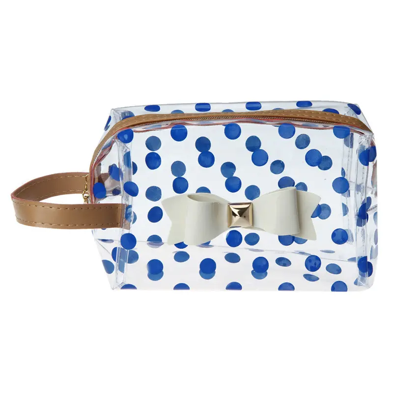 Goforward Transparent Pvc Dot Bow Square Cosmetic Bag 2