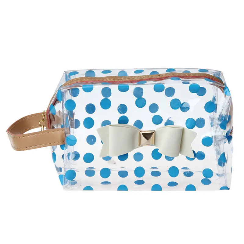 Goforward Transparent Pvc Dot Bow Square Cosmetic Bag 5