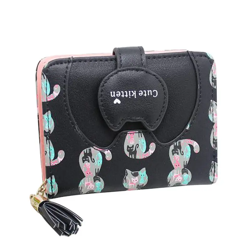 Goforward Women Cat Purse Short Wallet Bags Hbags Card Holder 2
