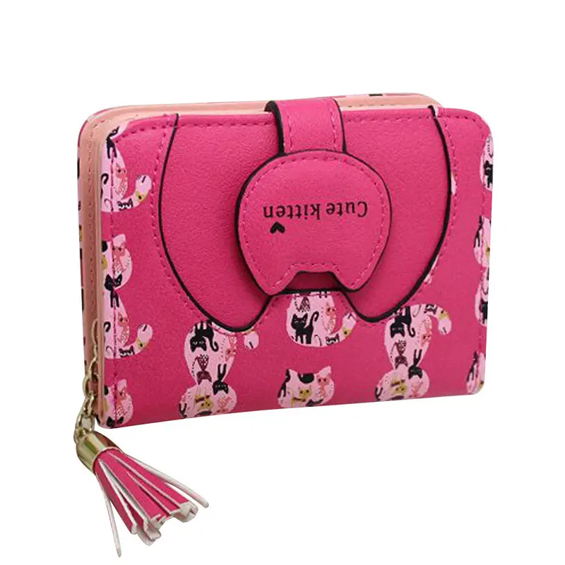 Goforward Women Cat Purse Short Wallet Bags Hbags Card Holder 4
