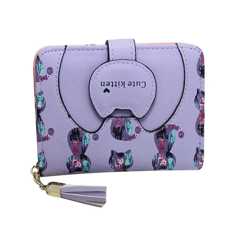 Goforward Women Cat Purse Short Wallet Bags Hbags Card Holder 6