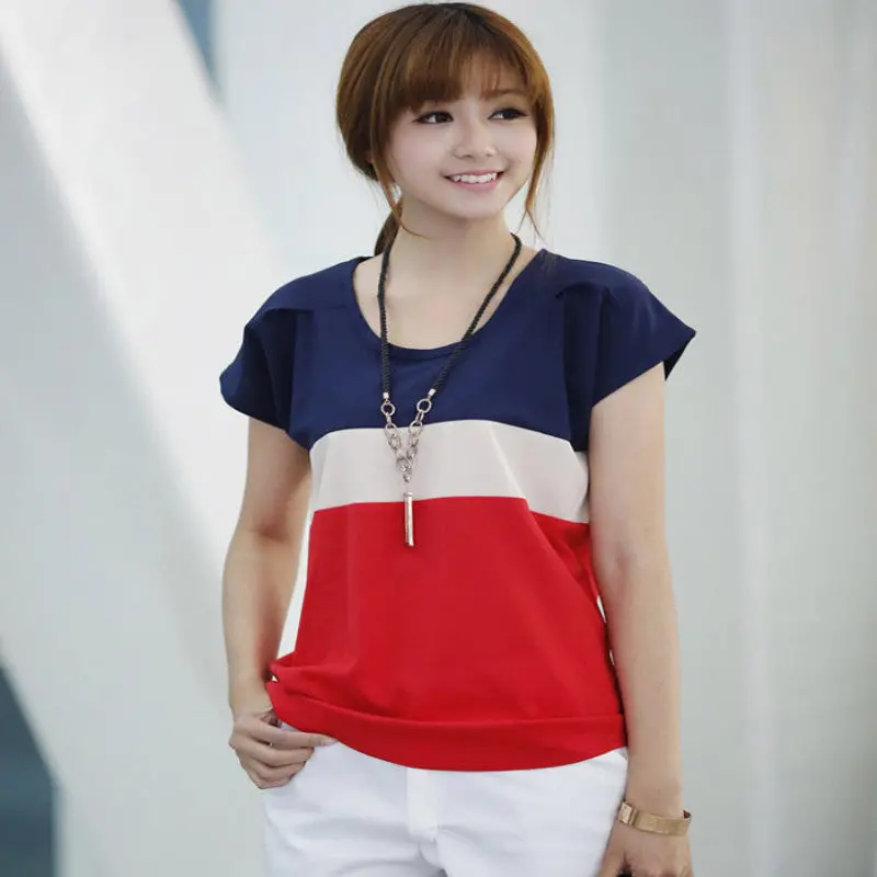 Goforward Women Clothing Korea Women Casual Chiffon Loose Sheer Short Sleeves Top T-Shirt 1