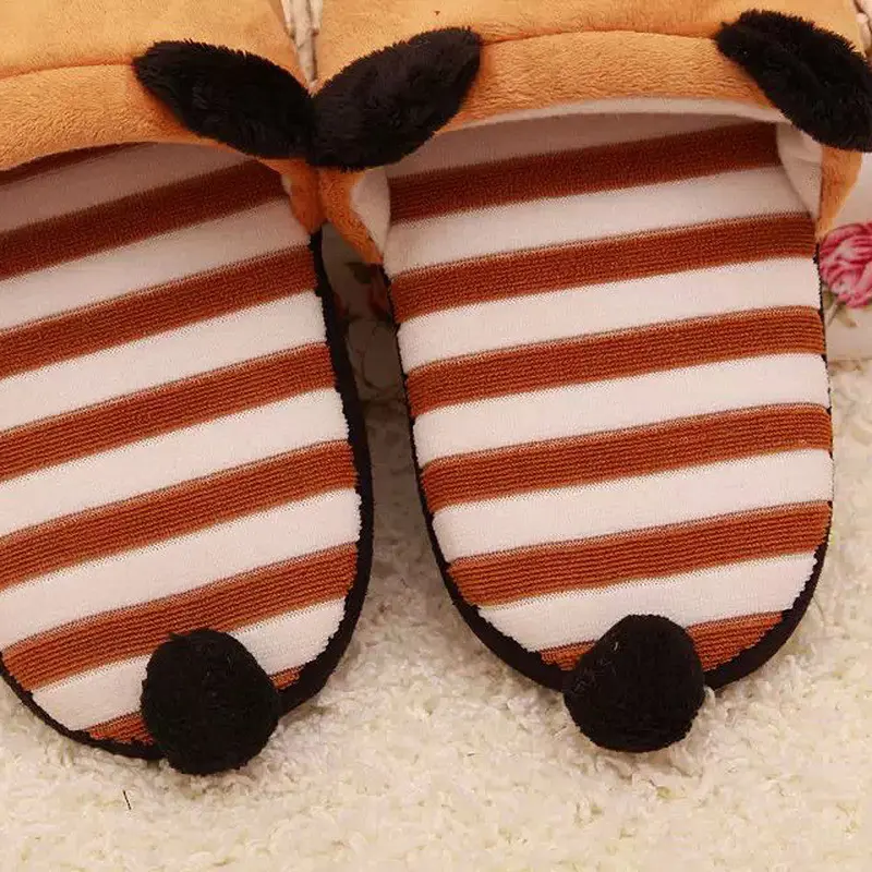 Goforward Women Cute Bear Warm Plush Antiskid Indoor Home Slippers 2