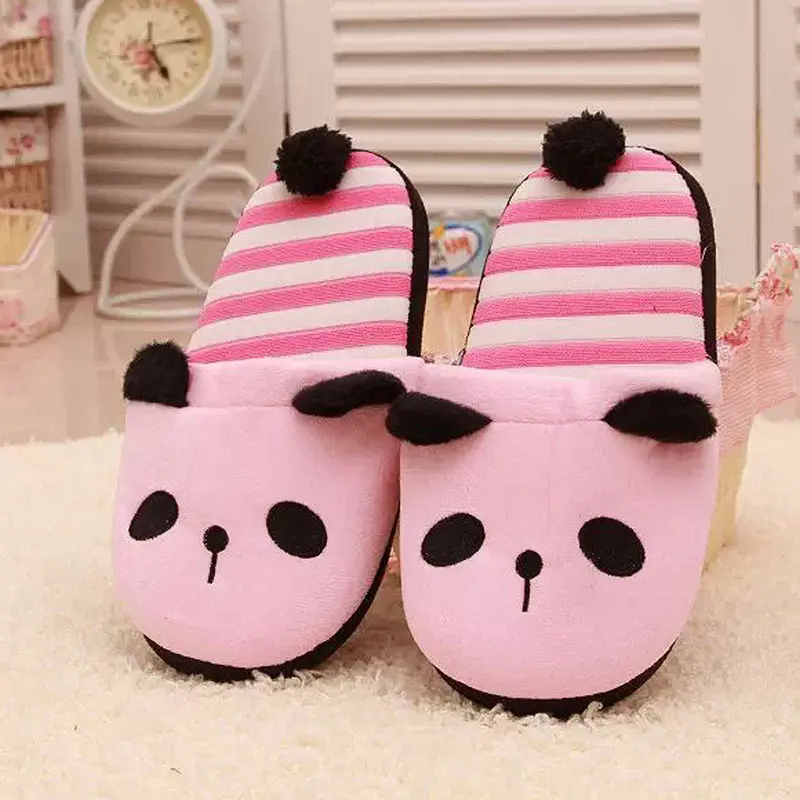 Goforward Women Cute Bear Warm Plush Antiskid Indoor Home Slippers 4