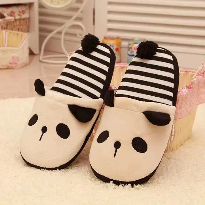 Goforward Women Cute Bear Warm Plush Antiskid Indoor Home Slippers 5