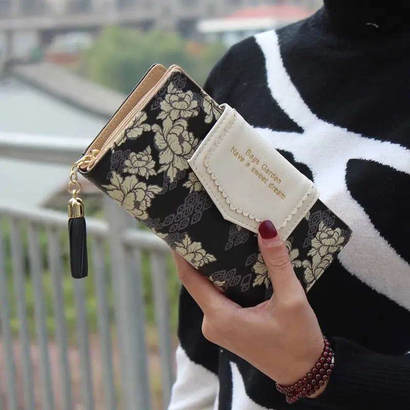 Goforward Women Ladies Wallet Leather Print Floral Clutch Long Card Holder Purse Hbag 1
