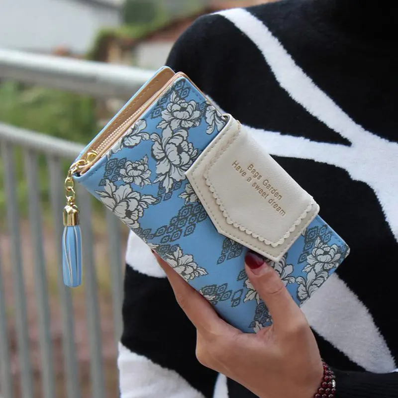 Goforward Women Ladies Wallet Leather Print Floral Clutch Long Card Holder Purse Hbag 2