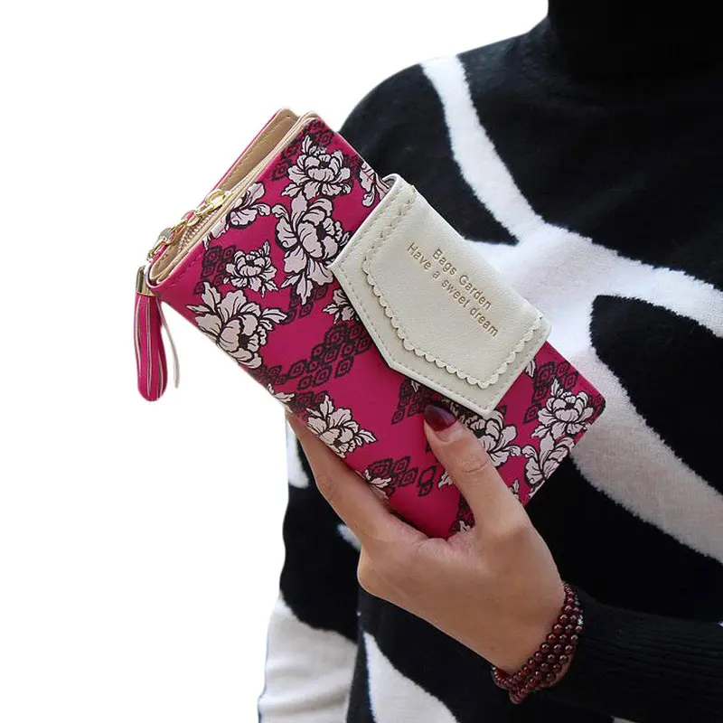 Goforward Women Ladies Wallet Leather Print Floral Clutch Long Card Holder Purse Hbag 4