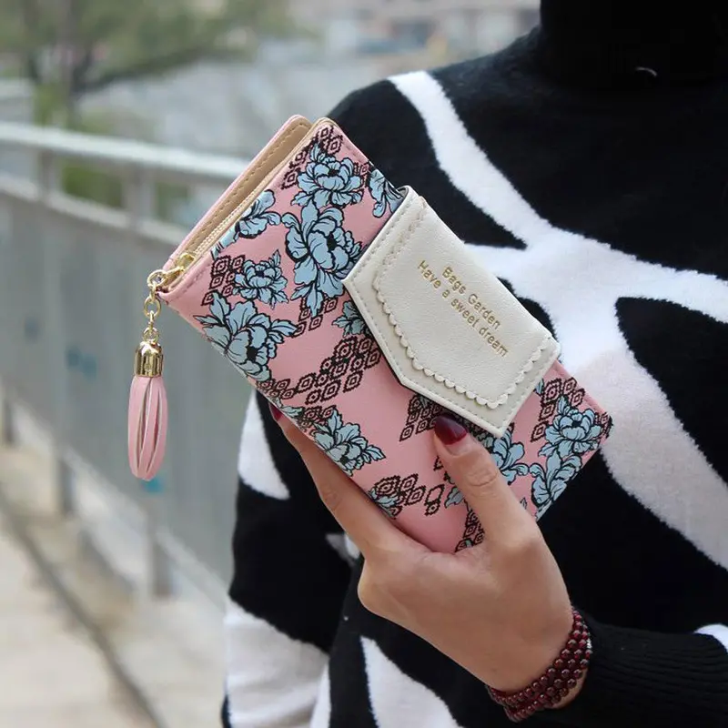 Goforward Women Ladies Wallet Leather Print Floral Clutch Long Card Holder Purse Hbag 5