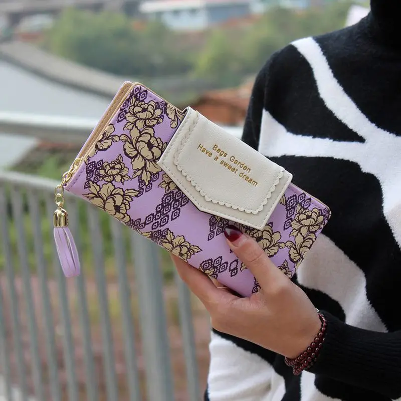 Goforward Women Ladies Wallet Leather Print Floral Clutch Long Card Holder Purse Hbag 6