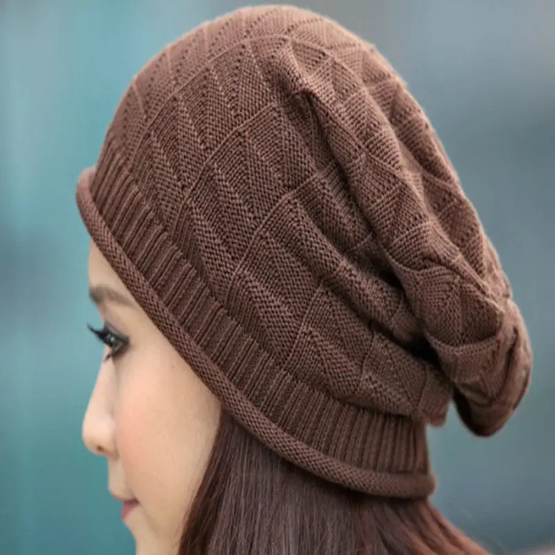 Goforward Women Lady Girls Triangle Diamond Warm Knitted Wool Hats Cap 3