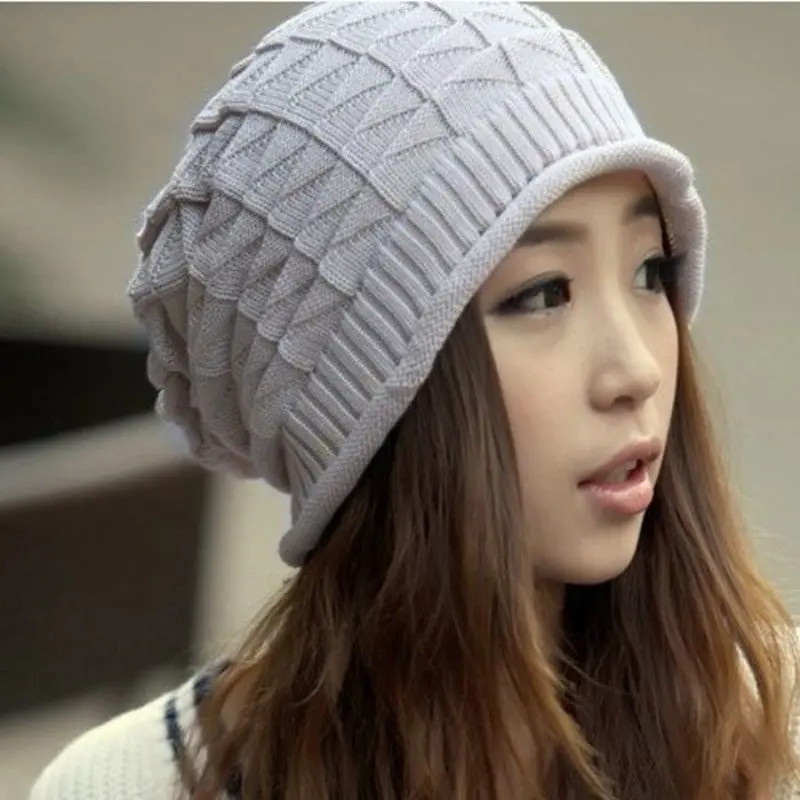Goforward Women Lady Girls Triangle Diamond Warm Knitted Wool Hats Cap 4