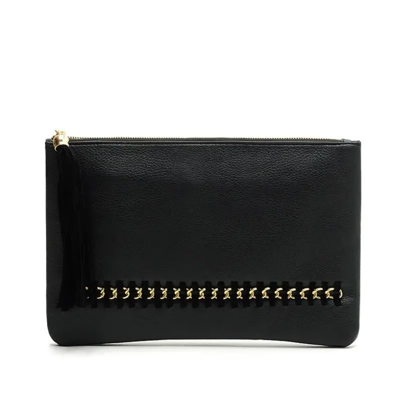 Goforward Women Leather Clutch Purse Evening Party Satchel Hbag Black 1
