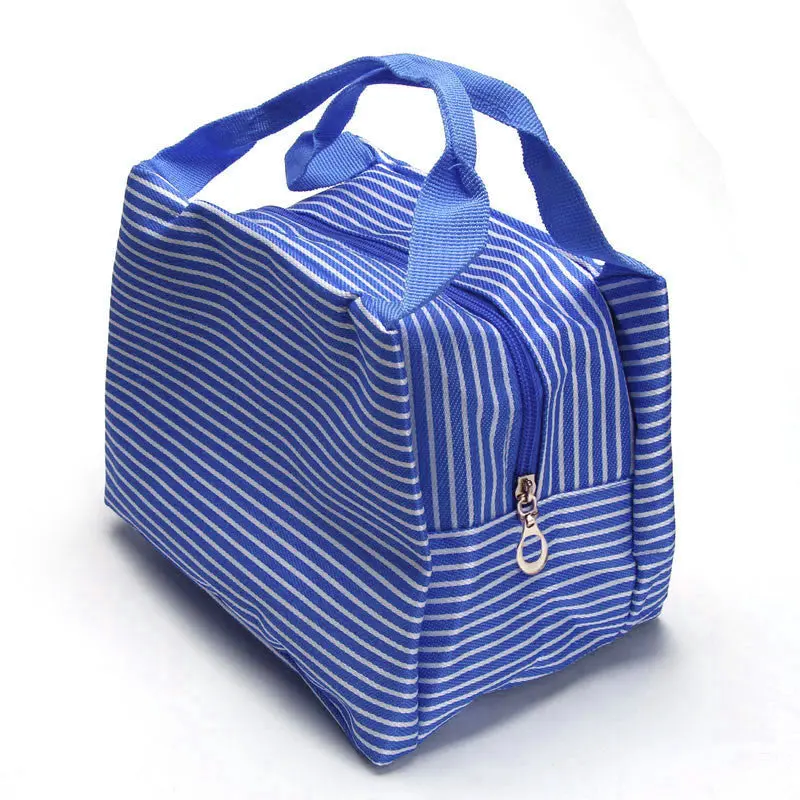 Goforward Women Portable Insulated Thermal Cooler Canvas Lunch Box Tote Bag Zipper Travel Picnic Bag 4