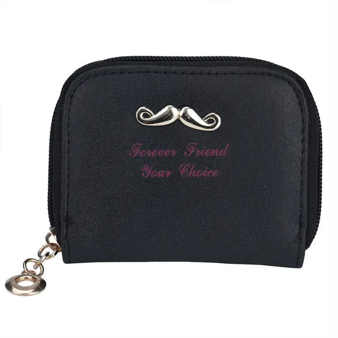 Gofoward Korean Women Short Purse Mustache Nubuck Wallet Bag Wallets 1