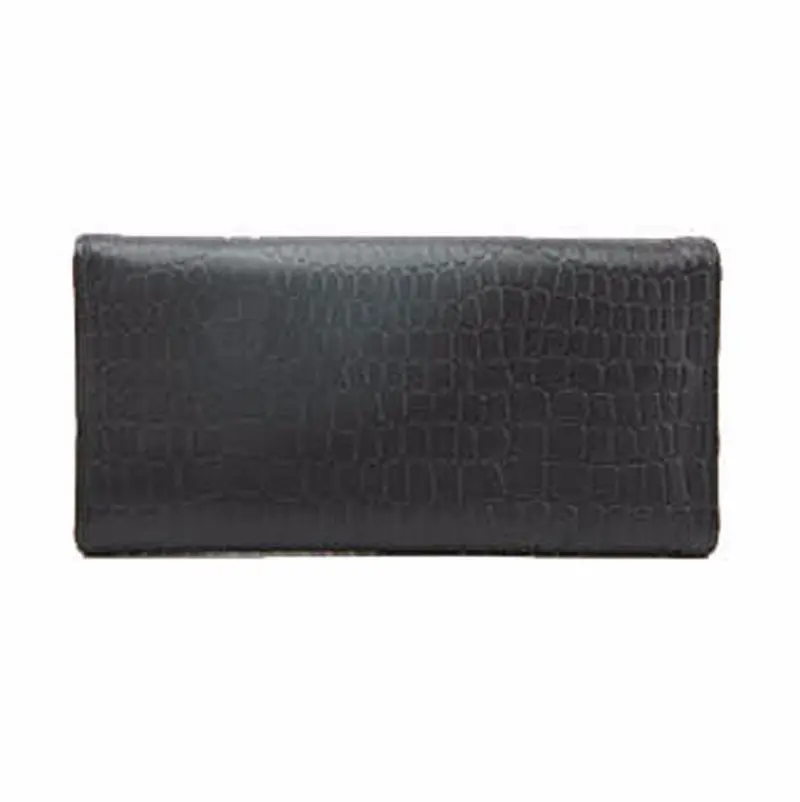 Gofoward Women Long Crocodile Double Flip Fold Wallet Purse 1
