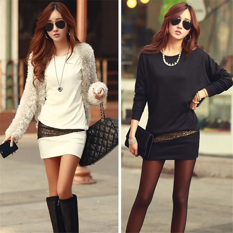Gofuly Sexy Women Ladies Bottom Slim Knit Knitwear Sweater Dress Robe Pull Hiver Feida 1