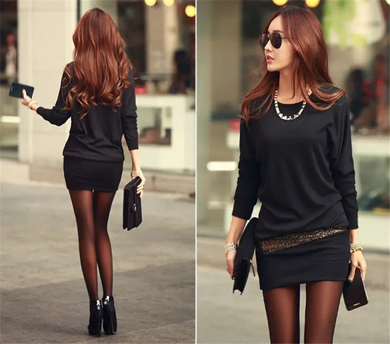 Gofuly Sexy Women Ladies Bottom Slim Knit Knitwear Sweater Dress Robe Pull Hiver Feida 3