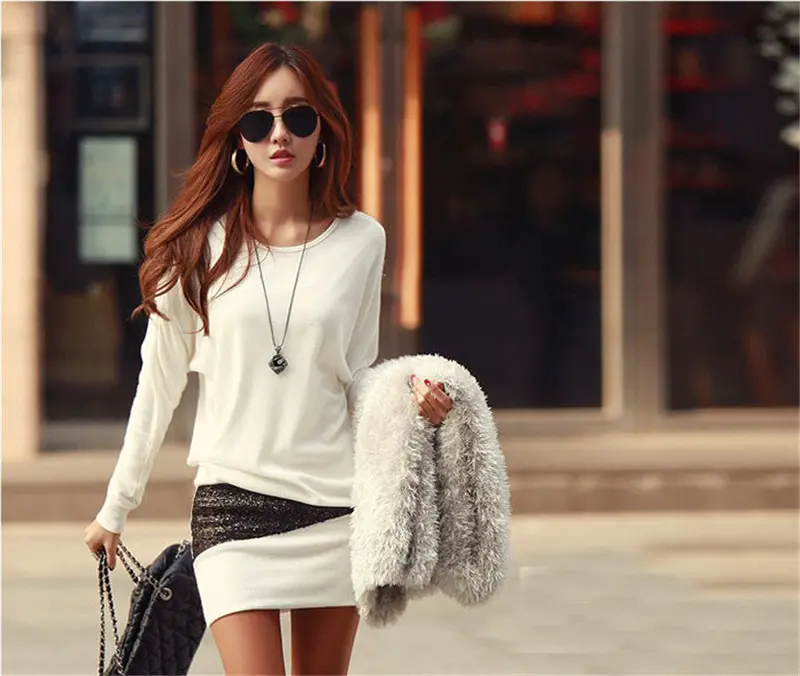 Gofuly Sexy Women Ladies Bottom Slim Knit Knitwear Sweater Dress Robe Pull Hiver Feida 5