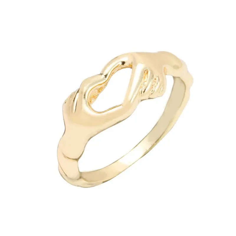 Gold And Silver Plated Cute Love Rings Simple Coupe Rings R149 3