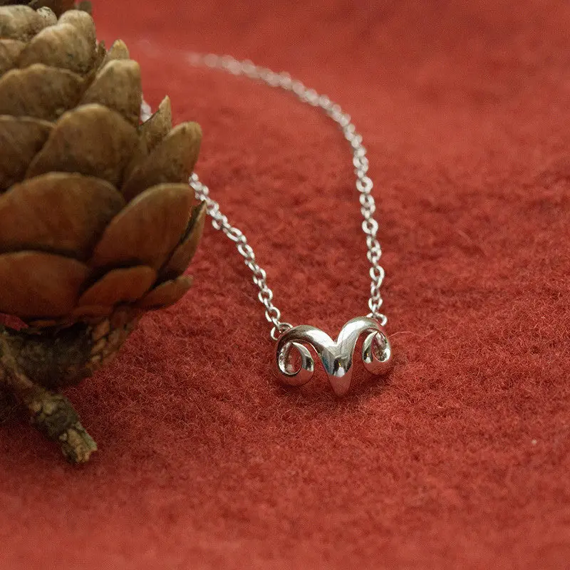 Gold And Silver Simple Danity Small Ram's Horn Pendant Necklace Vintage Gifts N168 2