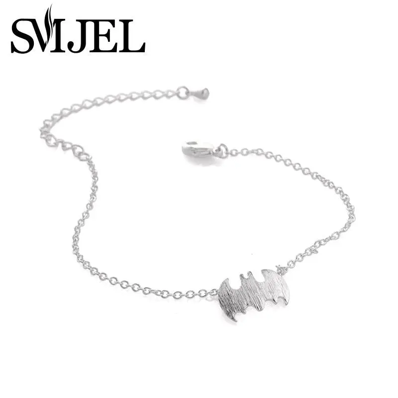 Gold Cute Bling Batman Charm Links Bracelets Bangles Bat Bracelet Girl Jewelry B020 1