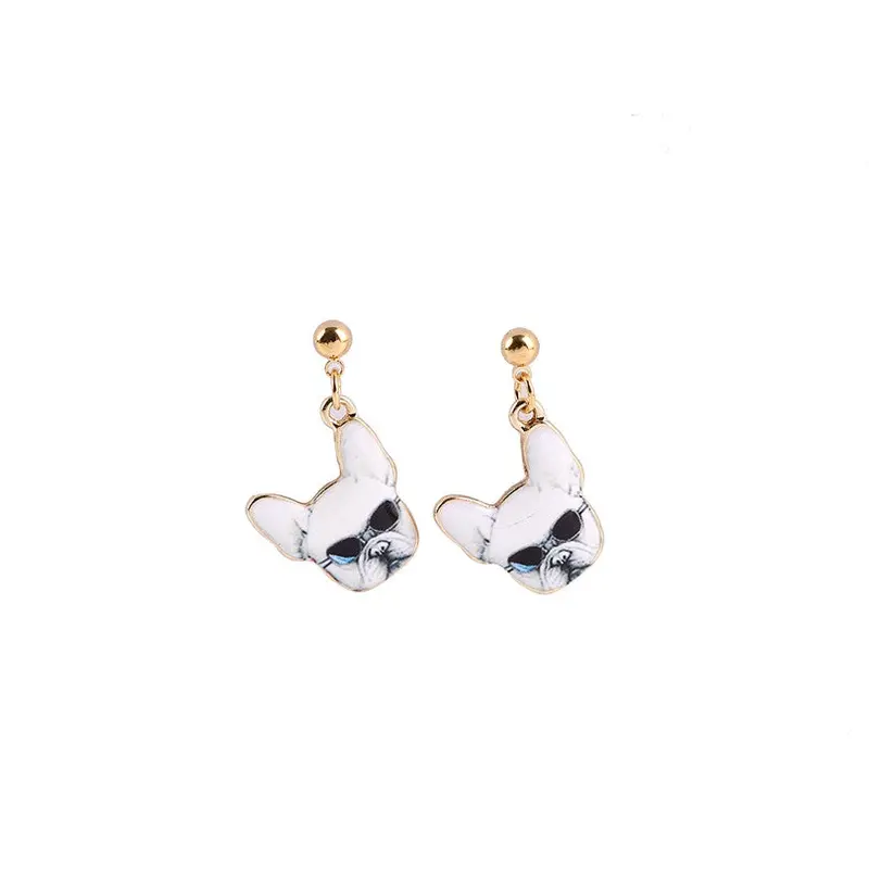 Gold Dog Wear Glass Earrings Birthday Gifts Oeh011 1