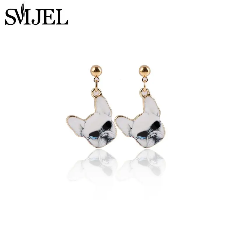 Gold Dog Wear Glass Earrings Birthday Gifts Oeh011 2