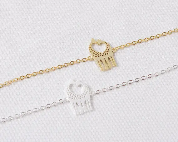 Gold Loving Giraffes Bracelet Animal Bracelet Girl Jewelry 10Pcs-B010 1