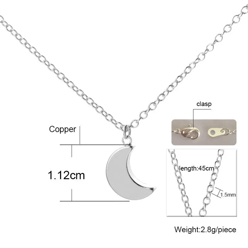 Gold Minimalist Crescent Moon Necklace Plain Half Moon Pendant Necklaces Long Necklace Gifts N187 2