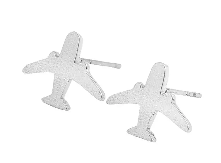Gold Plated Airplane Stud Earrings Wedding Gift S114 3