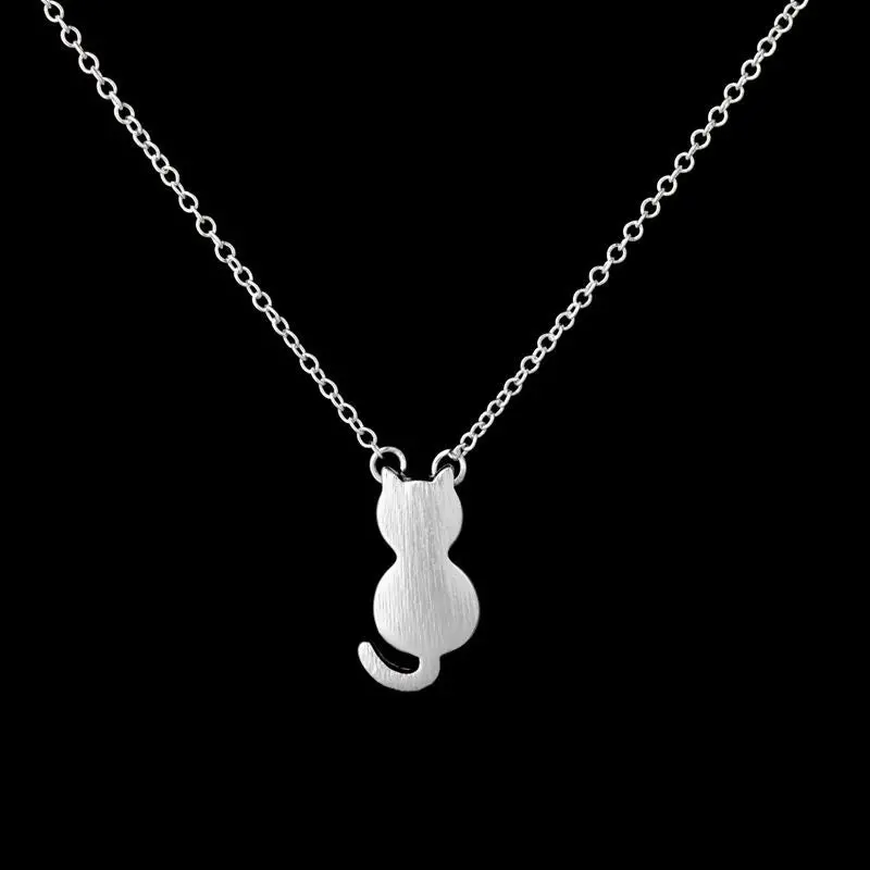 Gold Plated Cute Cat Necklace Animal Necklace 30Pcs-N126 2