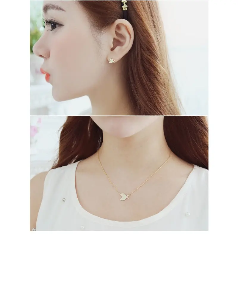 Gold Plated Cute Fish Pendant Necklace Animal Necklaces Birthday Gifts N170 2