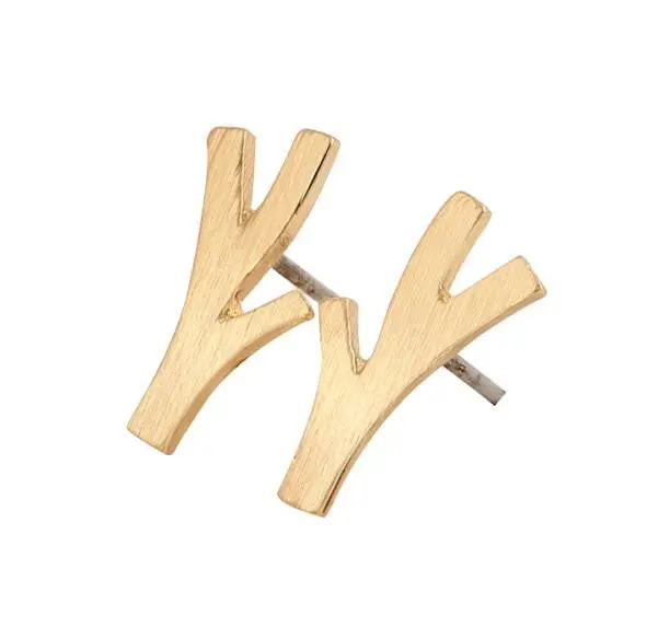 Gold Plated Deer Horn Earrings Animal Antler Stud Earrings 10Pcs-S112 1