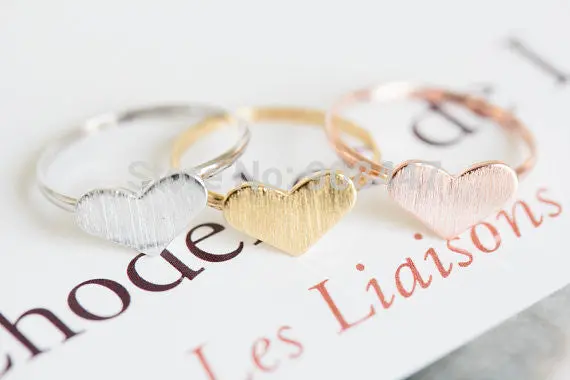 Gold Plated Love Heart Jewelry Loving Heart Finger Rings R217 1