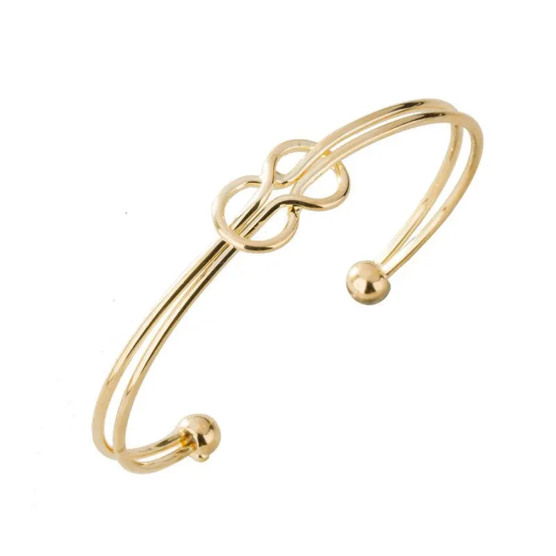 Gold Plated Love Infinity Knot Bracelet Bangles Infinity Bangles Party Gifts 10Pcs-G024 1