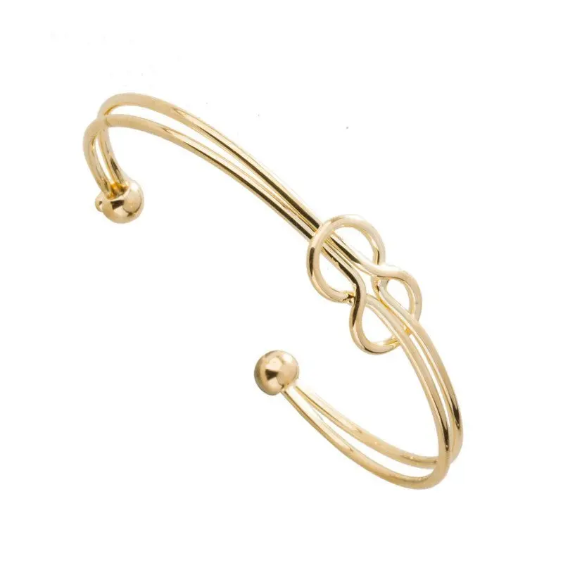 Gold Plated Love Infinity Knot Bracelet Bangles Infinity Bangles Party Gifts 10Pcs-G024 2