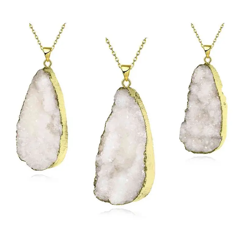 Gold Plated Multicolor Stone Necklaces Colorful Stone Collier Femme Wedding Decoration294 10