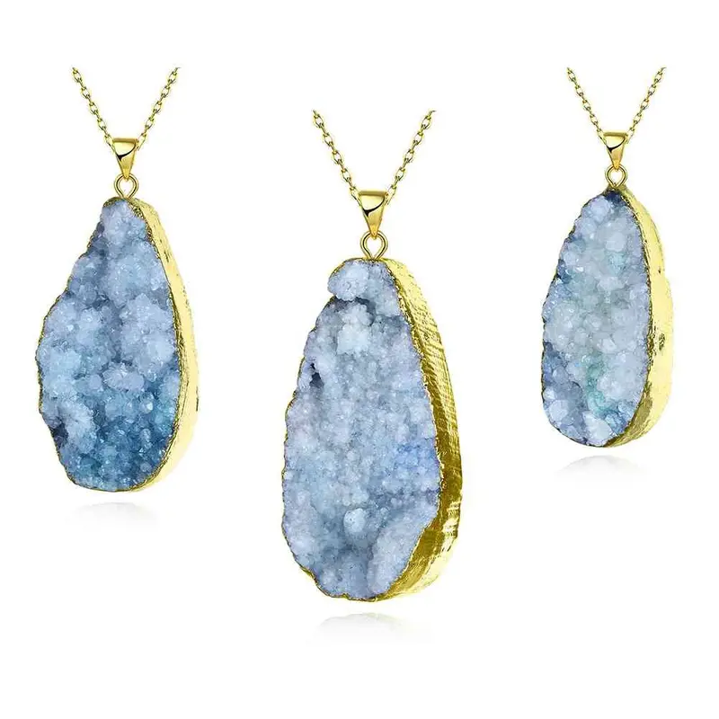 Gold Plated Multicolor Stone Necklaces Colorful Stone Collier Femme Wedding Decoration294 11