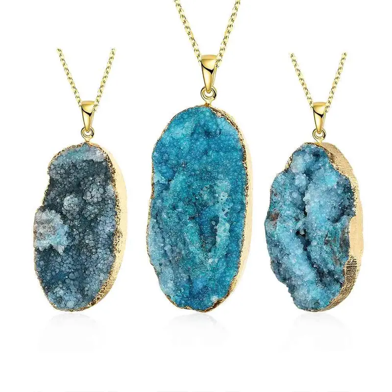 Gold Plated Multicolor Stone Necklaces Colorful Stone Collier Femme Wedding Decoration294 18