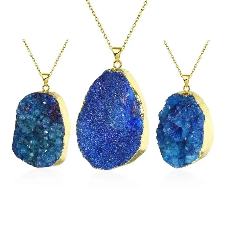 Gold Plated Multicolor Stone Necklaces Colorful Stone Collier Femme Wedding Decoration294 4
