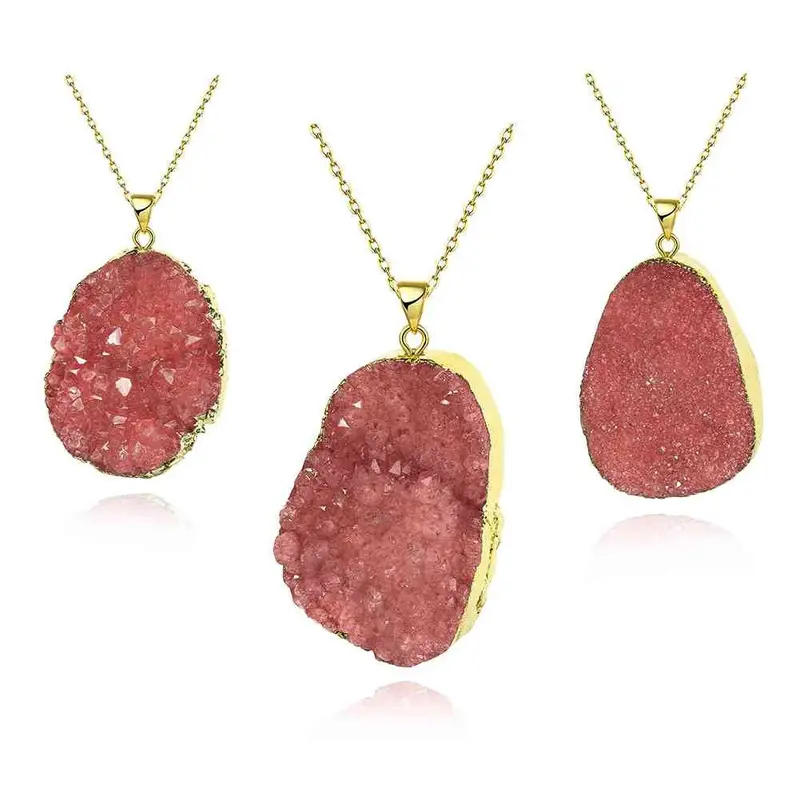 Gold Plated Multicolor Stone Necklaces Colorful Stone Collier Femme Wedding Decoration294 5