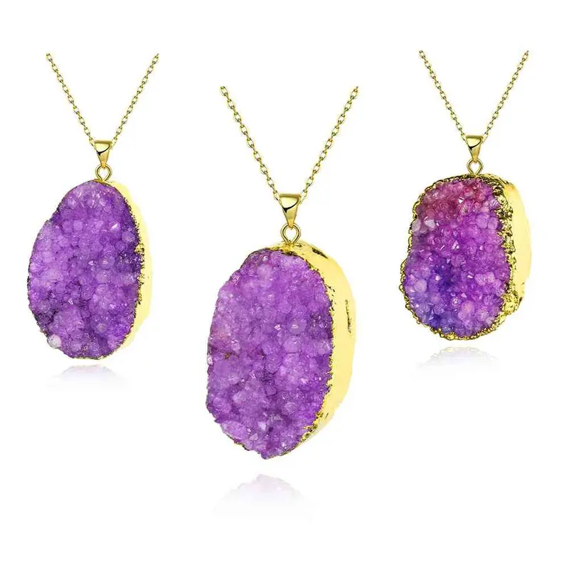 Gold Plated Multicolor Stone Necklaces Colorful Stone Collier Femme Wedding Decoration294 6